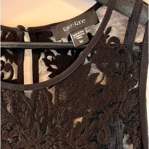 Karen Kane Black Lace Sheath with Black Nylon slip